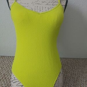 Vibrant Yellow Kids One Piece Swimsuit